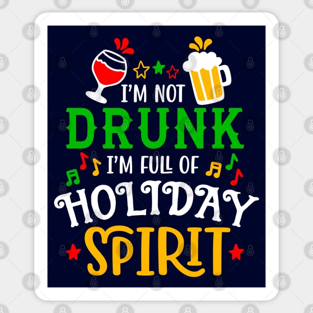 Im not drunk im full of holiday spirit Sticker by Hobbybox